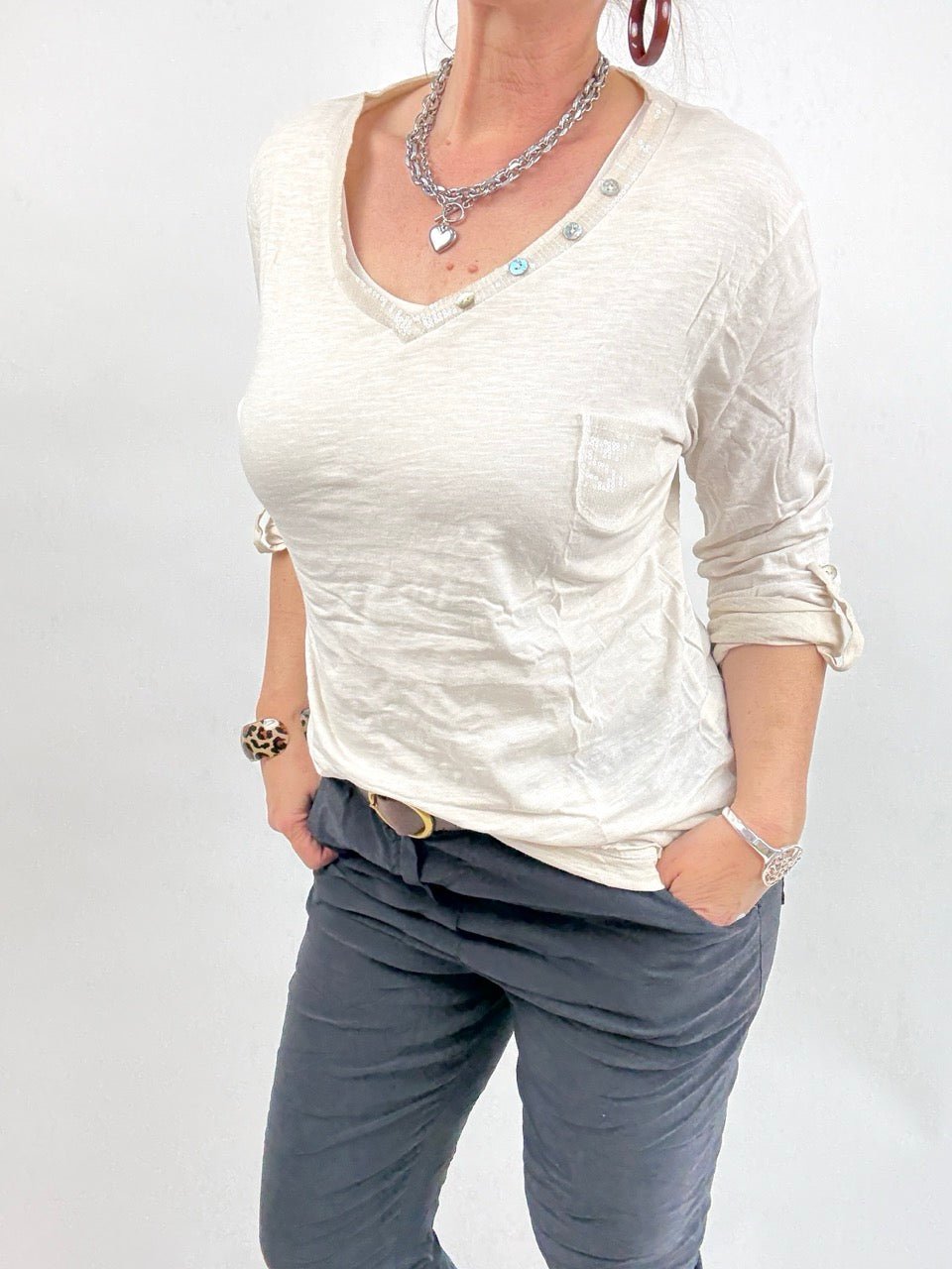 Shirt Langarm Gretel Cream - FROLLEIN KÄTHE Shop