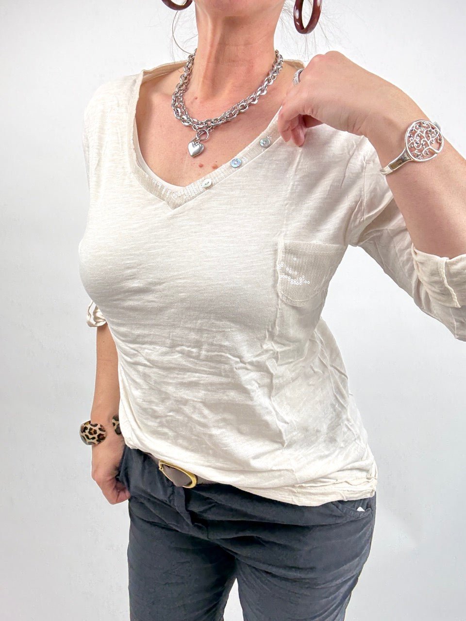 Shirt Langarm Gretel Cream - FROLLEIN KÄTHE Shop