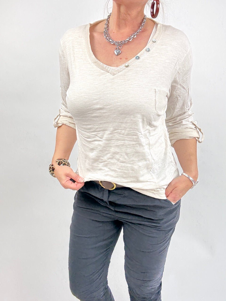 Shirt Langarm Gretel Cream - FROLLEIN KÄTHE Shop