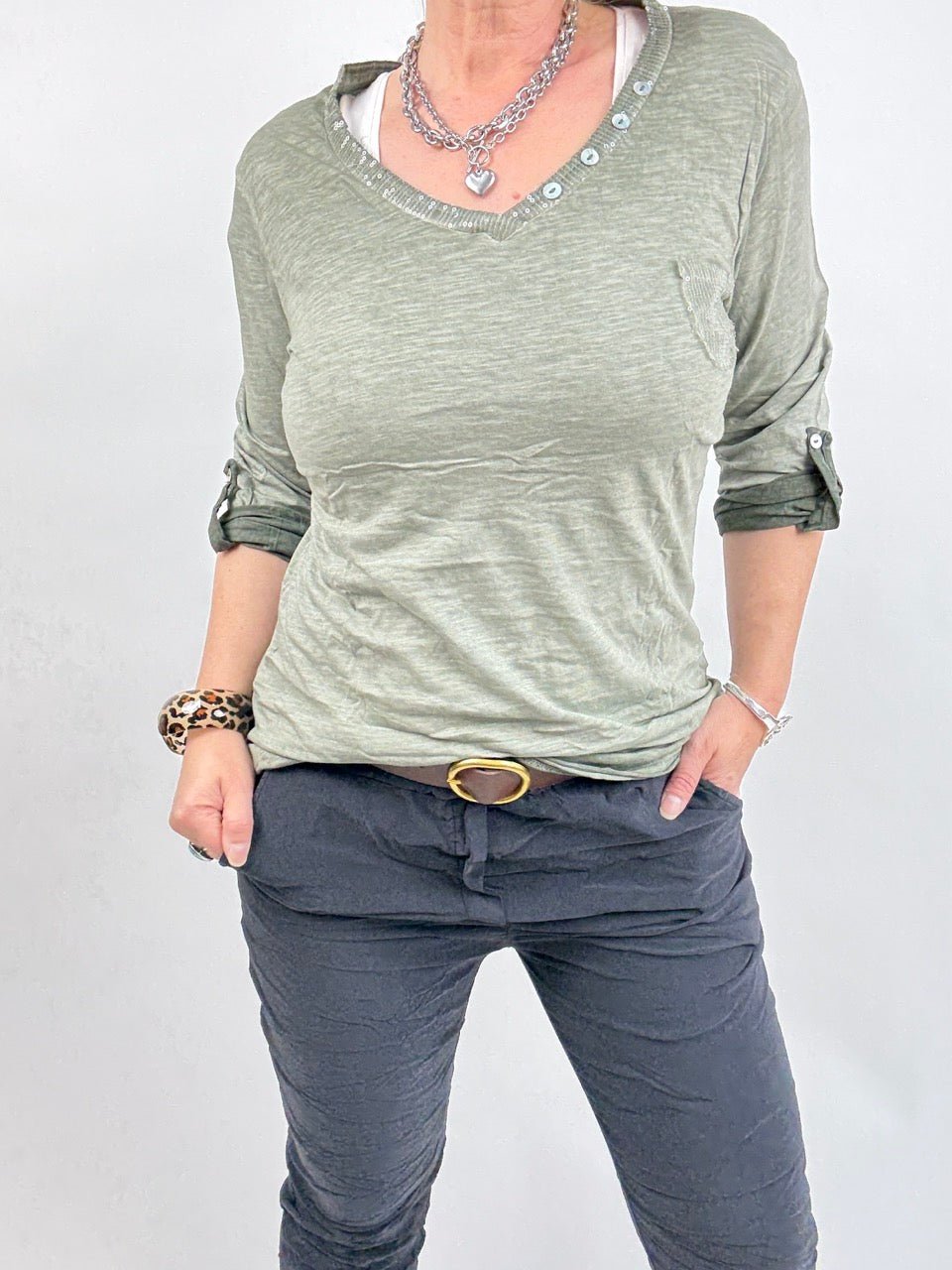 Shirt Langarm Gretel Olive - FROLLEIN KÄTHE Shop