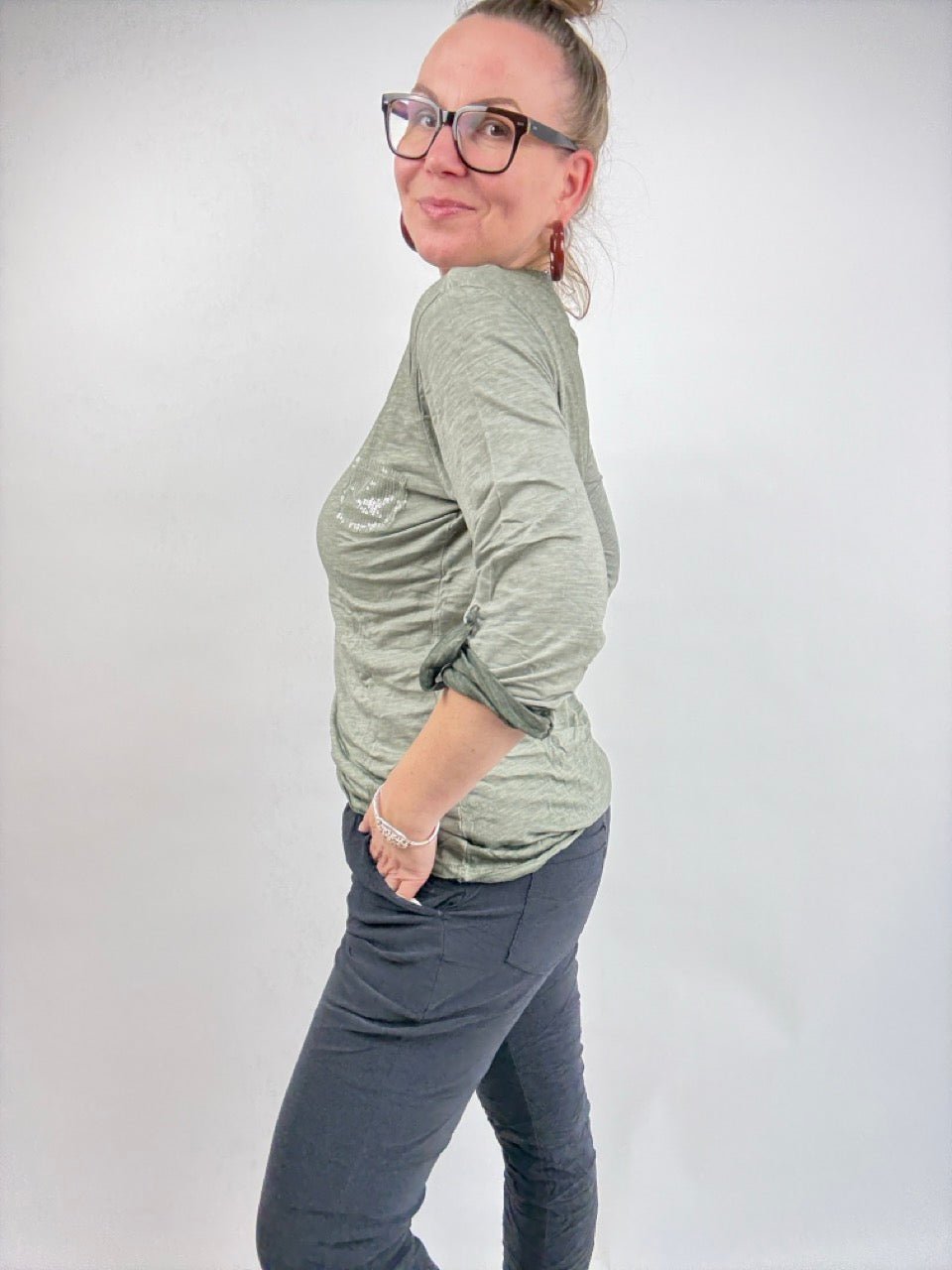 Shirt Langarm Gretel Olive - FROLLEIN KÄTHE Shop