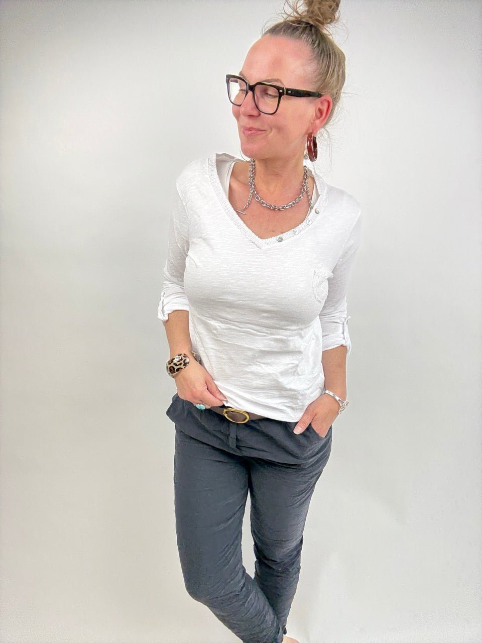 Shirt Langarm Gretel Weiß - FROLLEIN KÄTHE Shop