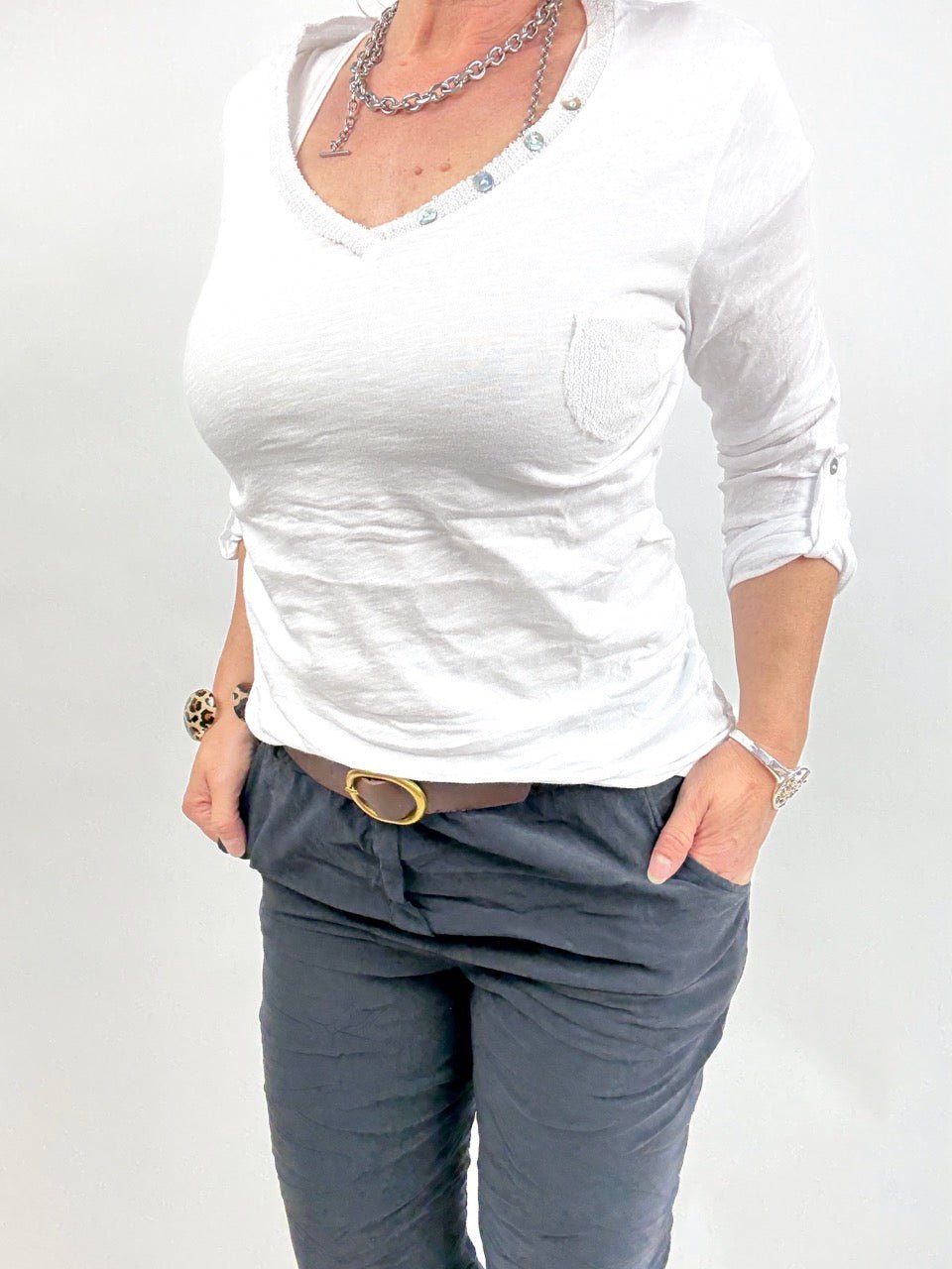 Shirt Langarm Gretel Weiß - FROLLEIN KÄTHE Shop