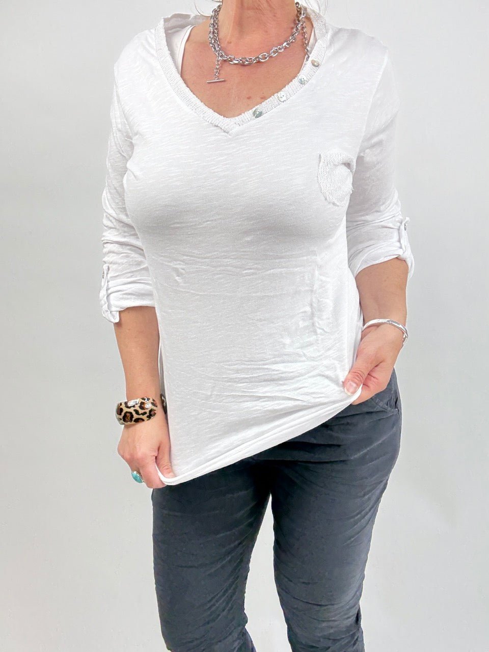 Shirt Langarm Gretel Weiß - FROLLEIN KÄTHE Shop