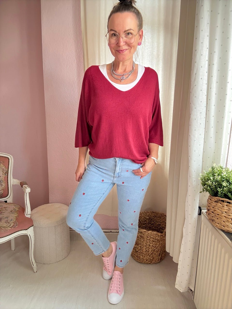 Shirt Leicht Verstrickt Bestseller! Basic Farben - FROLLEIN KÄTHE Shop