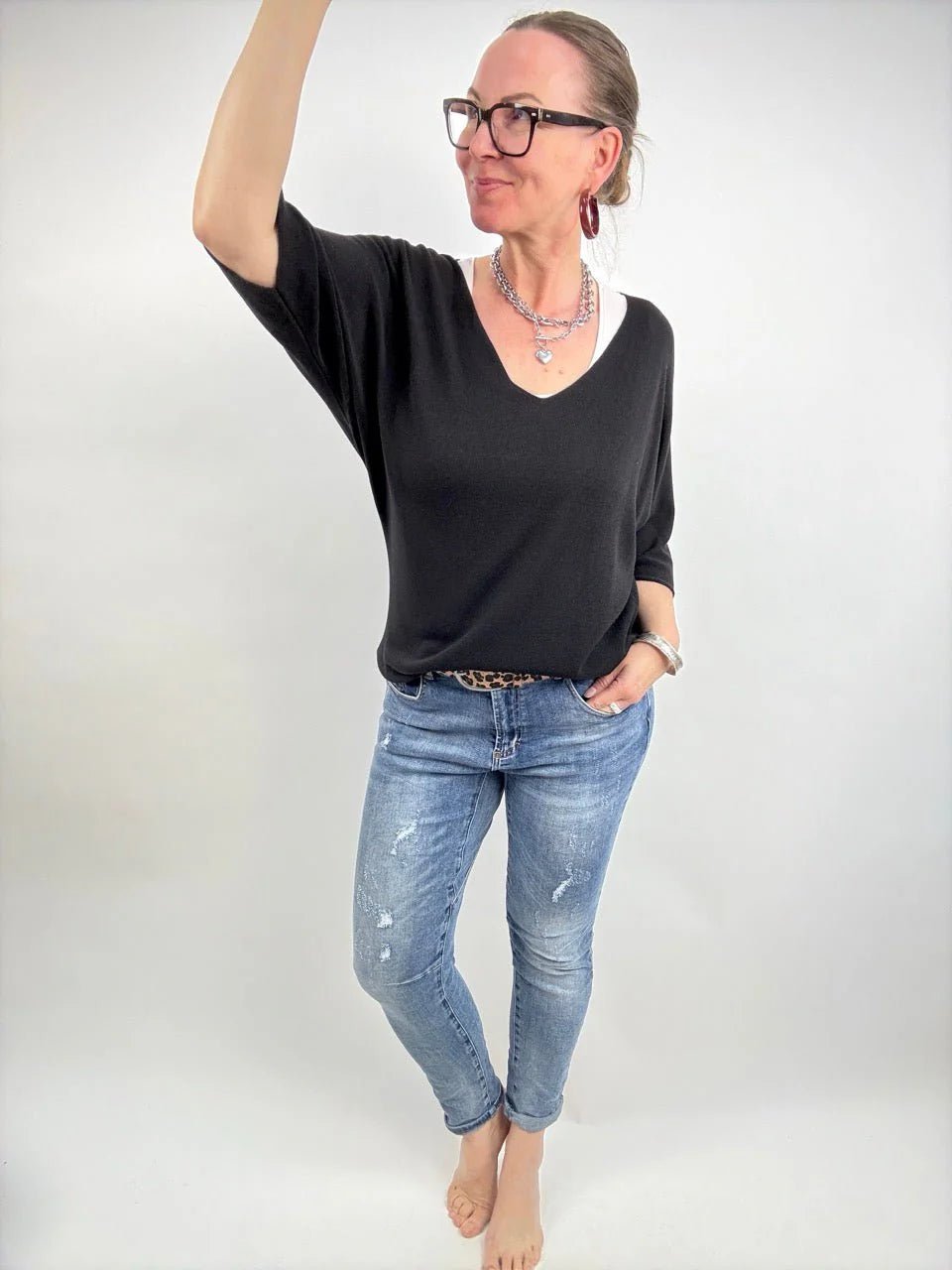 Shirt Leicht Verstrickt Bestseller! Basic Farben - FROLLEIN KÄTHE Shop