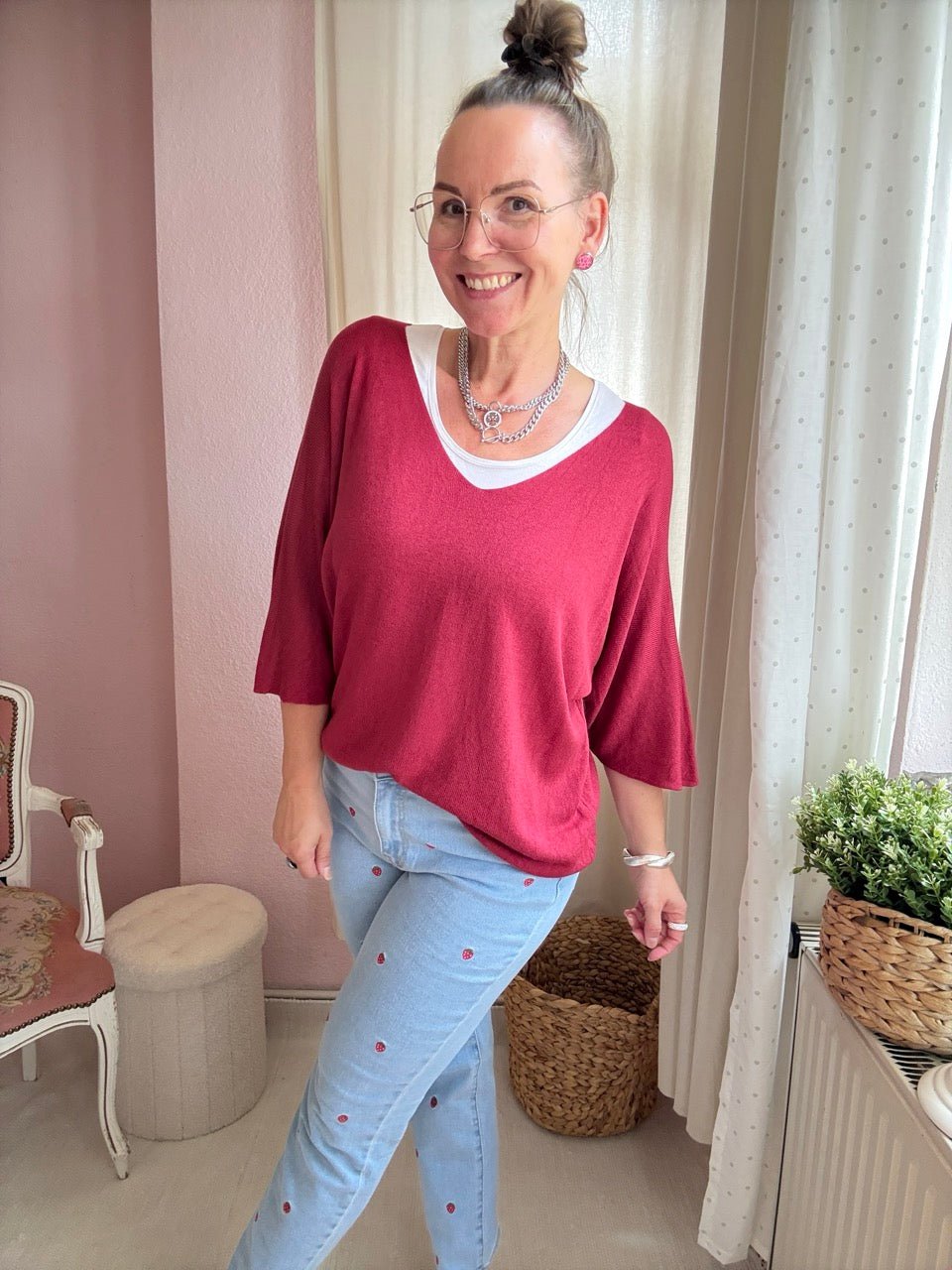 Shirt Leicht Verstrickt Bestseller! Basic Farben - FROLLEIN KÄTHE Shop