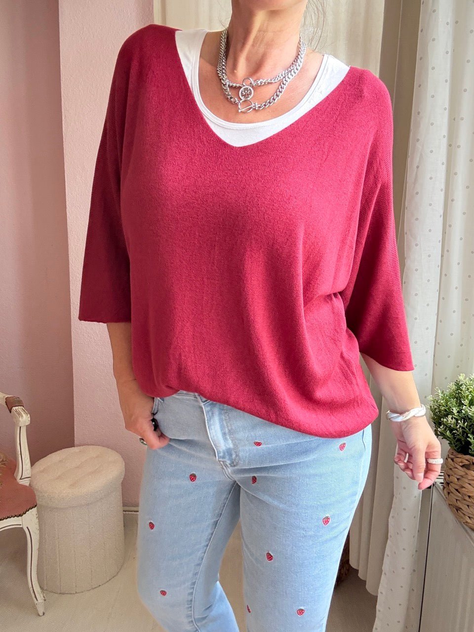 Shirt Leicht Verstrickt Bestseller! Basic Farben - FROLLEIN KÄTHE Shop