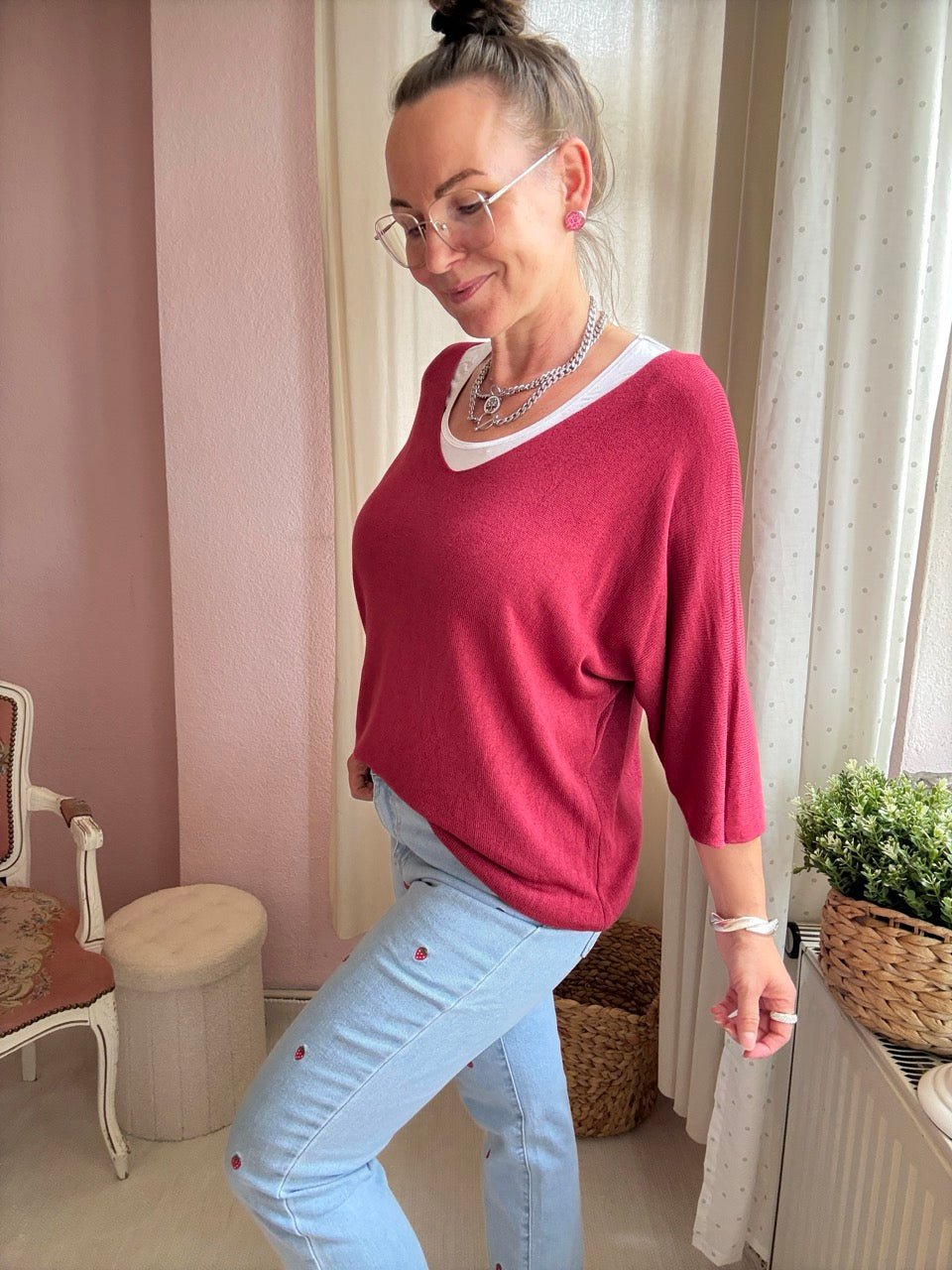 Shirt Leicht Verstrickt Bestseller! Basic Farben - FROLLEIN KÄTHE Shop