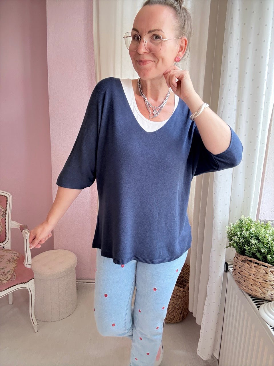 Shirt Leicht Verstrickt Bestseller! Basic Farben - FROLLEIN KÄTHE Shop