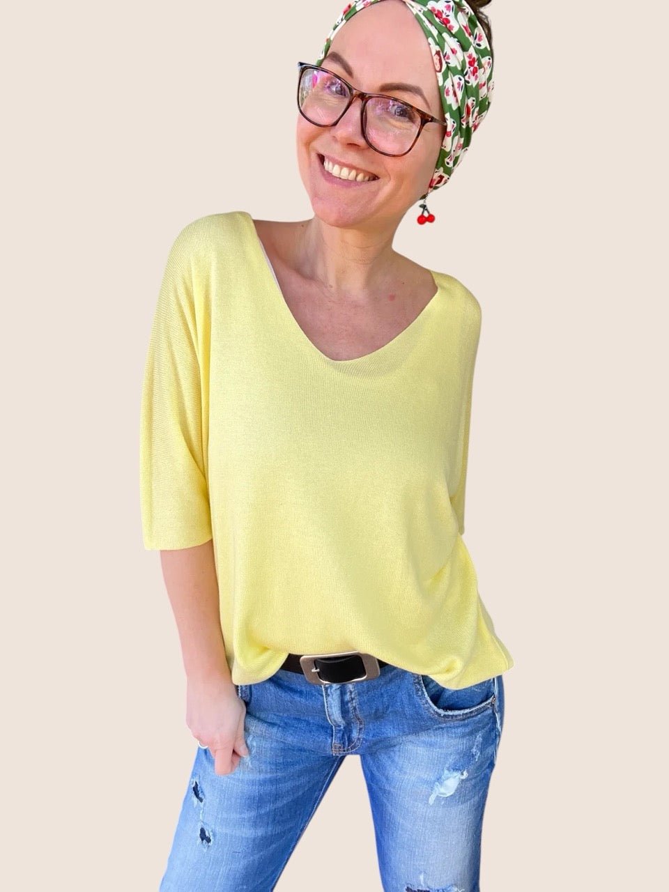 Shirt Leicht Verstrickt Gelb - FROLLEIN KÄTHE Shop