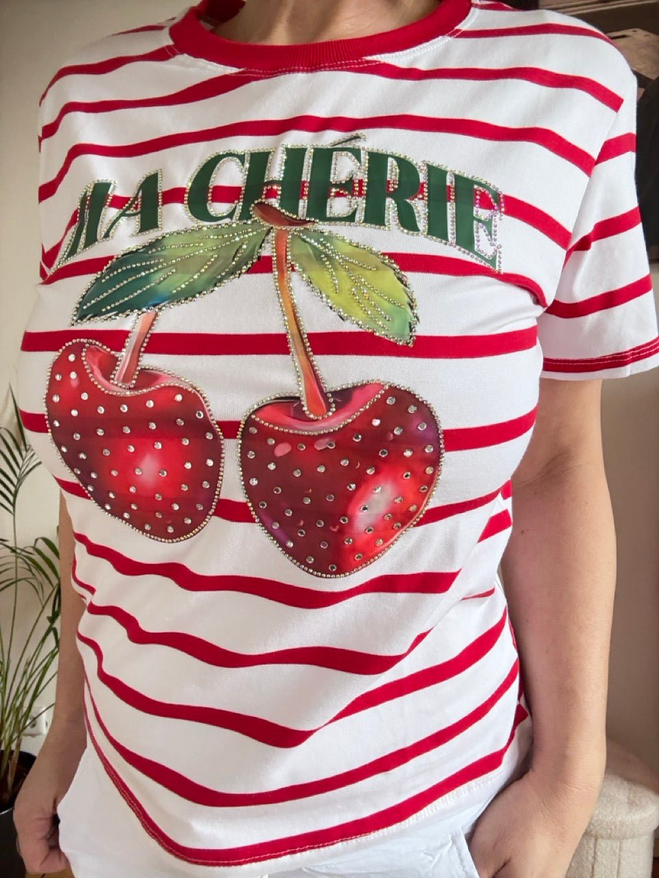Shirt Ma Cherie Weiß Rot - FROLLEIN KÄTHE Shop