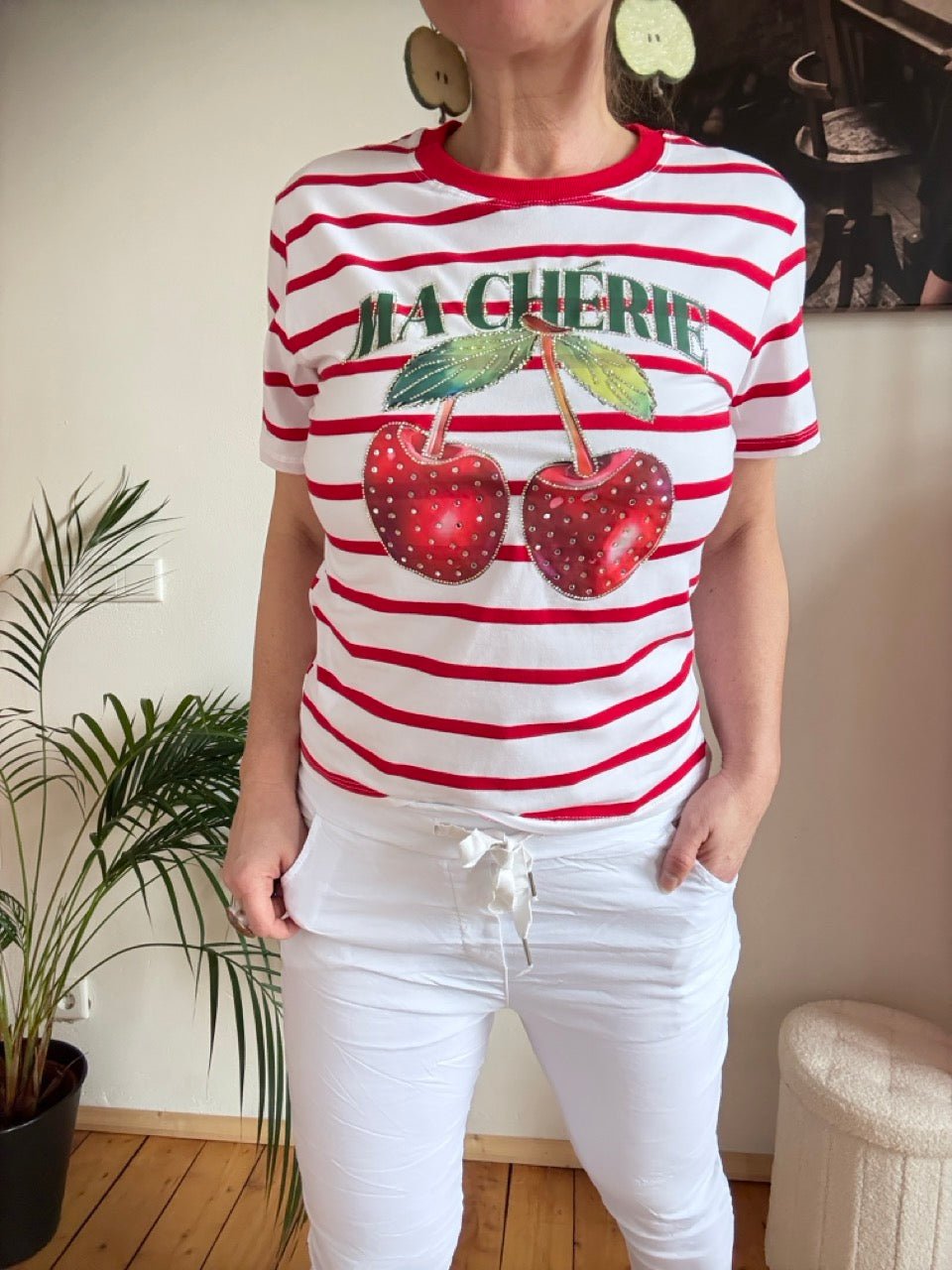 Shirt Ma Cherie Weiß Rot - FROLLEIN KÄTHE Shop