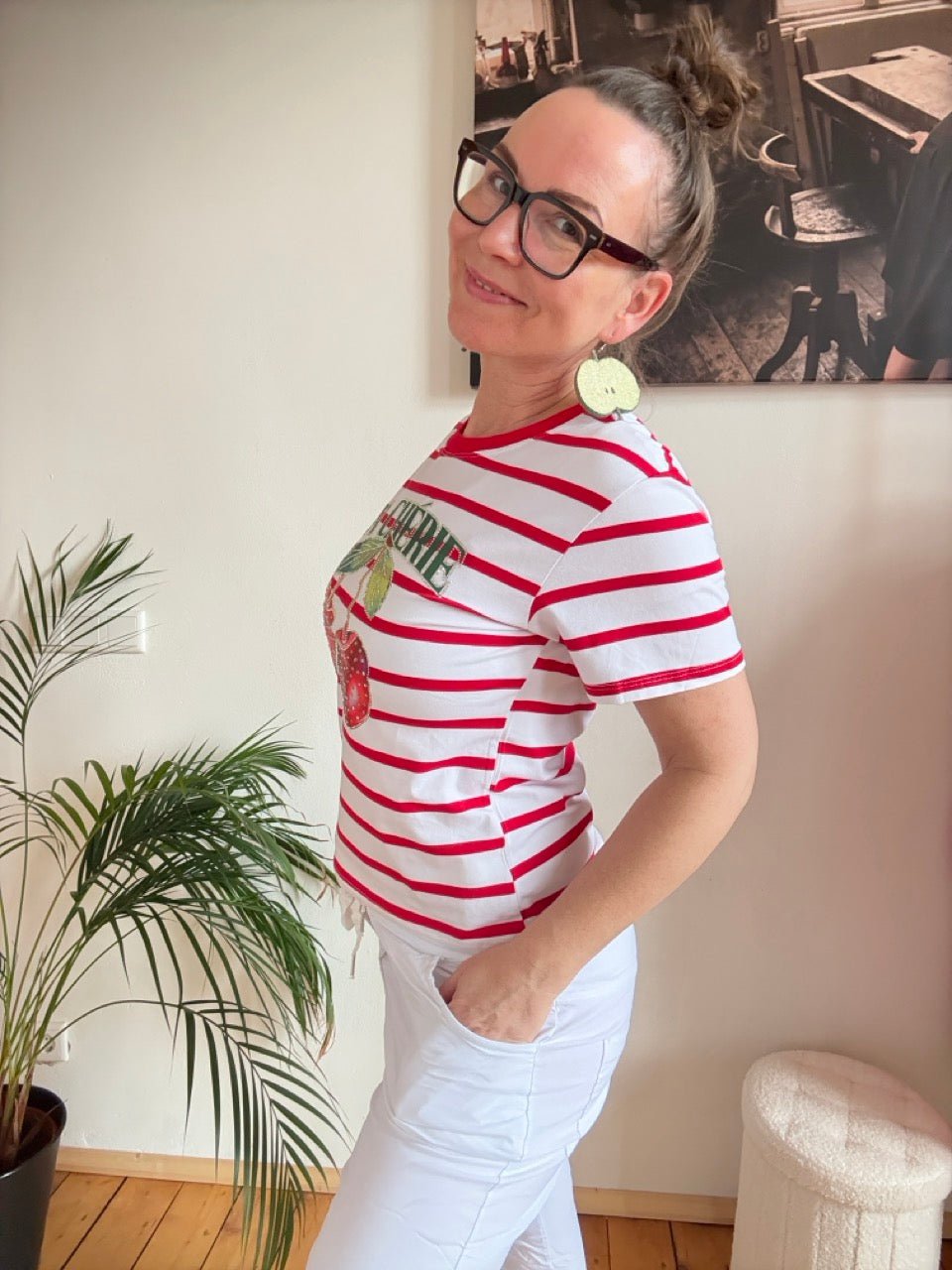 Shirt Ma Cherie Weiß Rot - FROLLEIN KÄTHE Shop