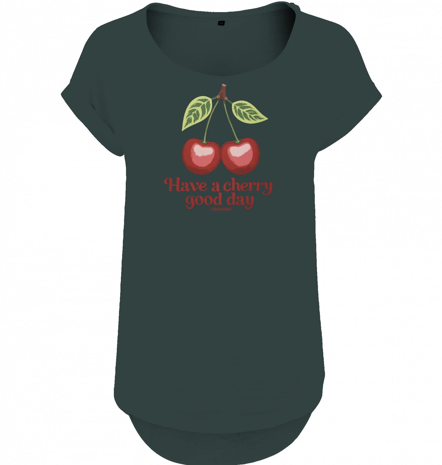Shirt Slub Edelmädel Cherry Day Print vorn - FROLLEIN KÄTHE Shop