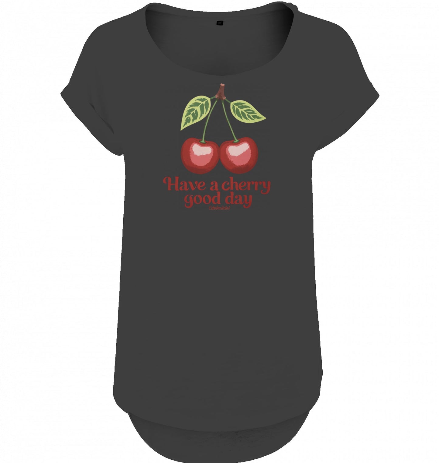 Shirt Slub Edelmädel Cherry Day Print vorn - FROLLEIN KÄTHE Shop