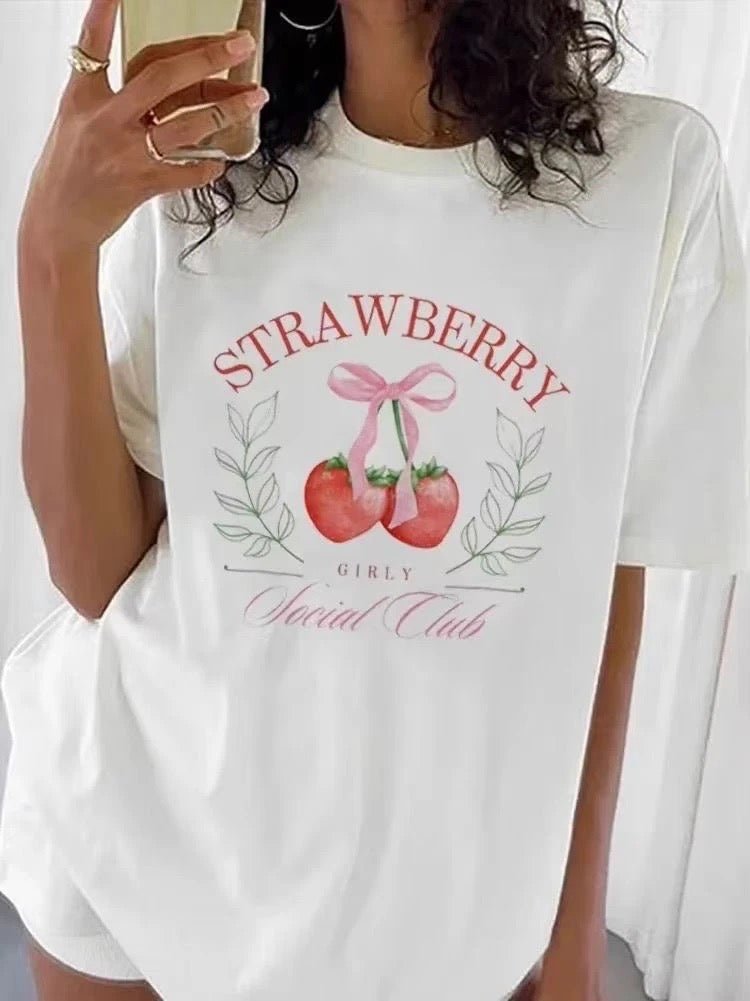 Shirt Strawbeery Weiß - FROLLEIN KÄTHE Shop