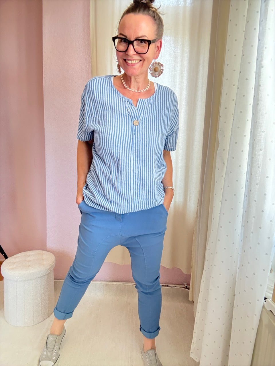 Shirt Streifenliebe Hellblau - FROLLEIN KÄTHE Shop