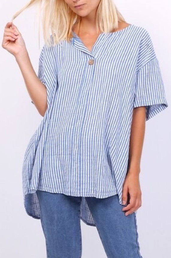 Shirt Streifenliebe Hellblau - FROLLEIN KÄTHE Shop