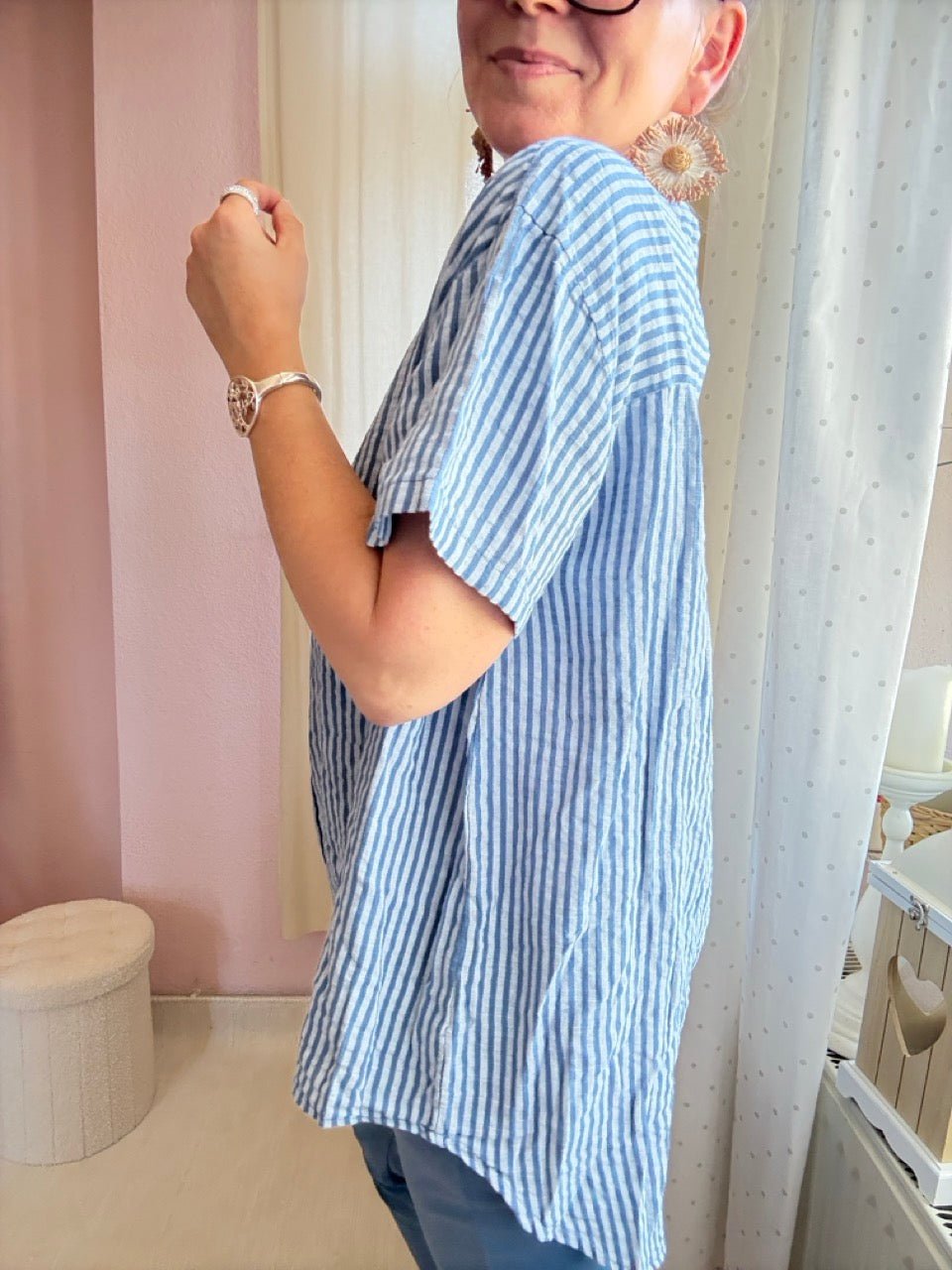 Shirt Streifenliebe Hellblau - FROLLEIN KÄTHE Shop