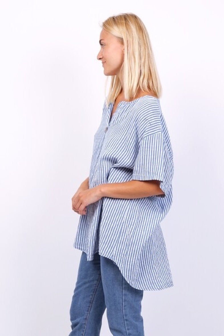 Shirt Streifenliebe Hellblau - FROLLEIN KÄTHE Shop