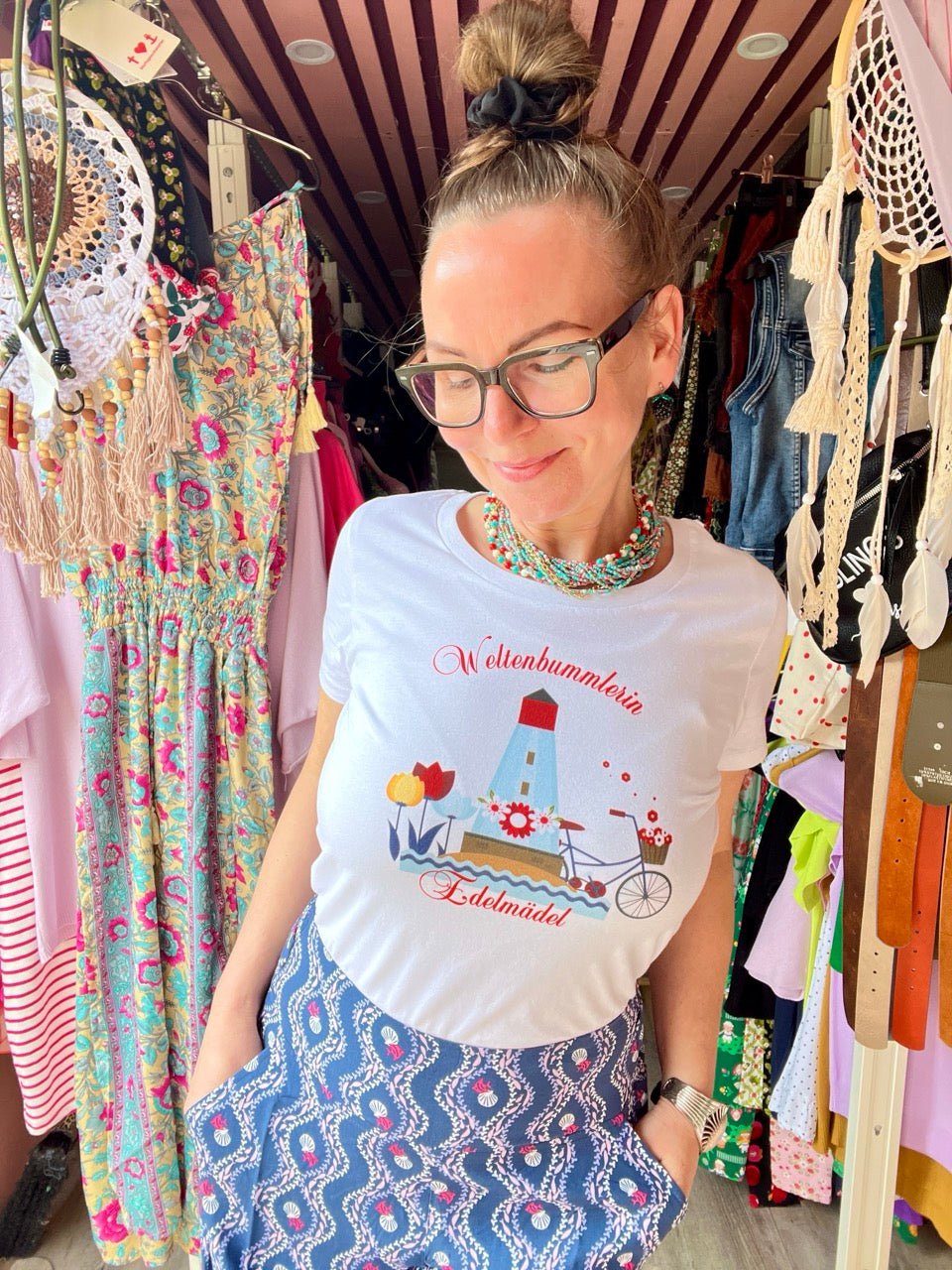 Shirt Weltenbummlerin Edelmädel - Ladies Premium Shirt - FROLLEIN KÄTHE Shop