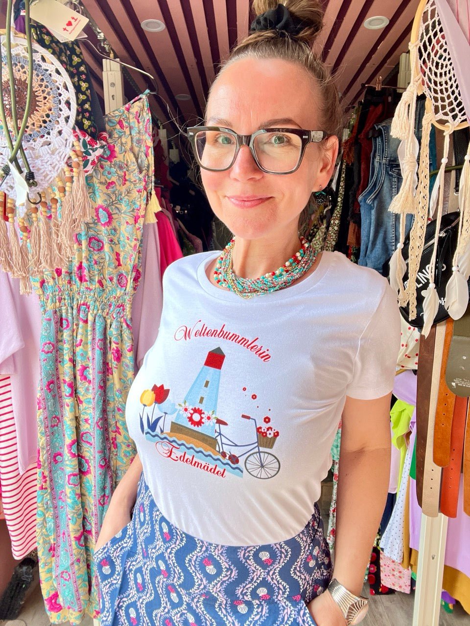Shirt Weltenbummlerin Edelmädel - Ladies Premium Shirt - FROLLEIN KÄTHE Shop