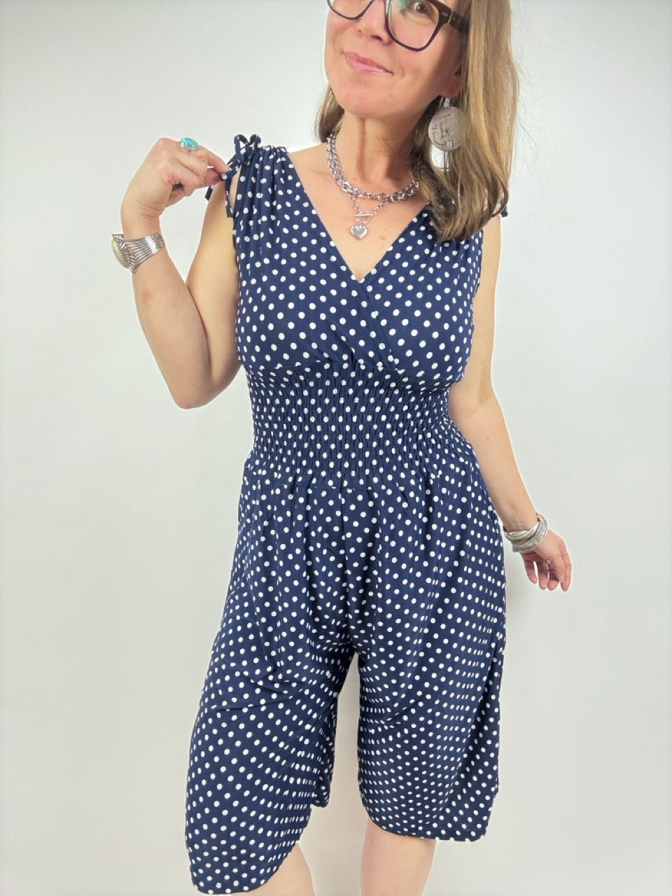 Shorts - Overall Dottie dunkelblau - FROLLEIN KÄTHE Shop