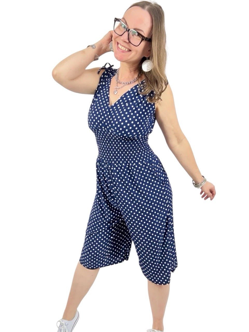 Shorts - Overall Dottie dunkelblau - FROLLEIN KÄTHE Shop