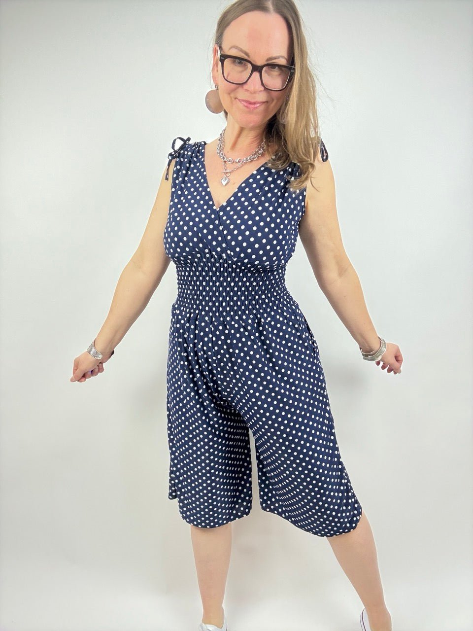Shorts - Overall Dottie dunkelblau - FROLLEIN KÄTHE Shop