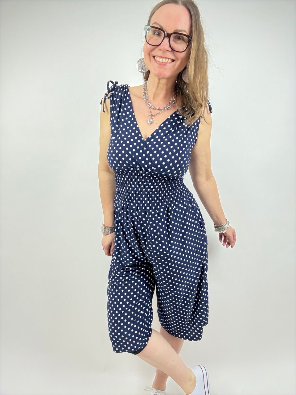 Shorts - Overall Dottie dunkelblau - FROLLEIN KÄTHE Shop