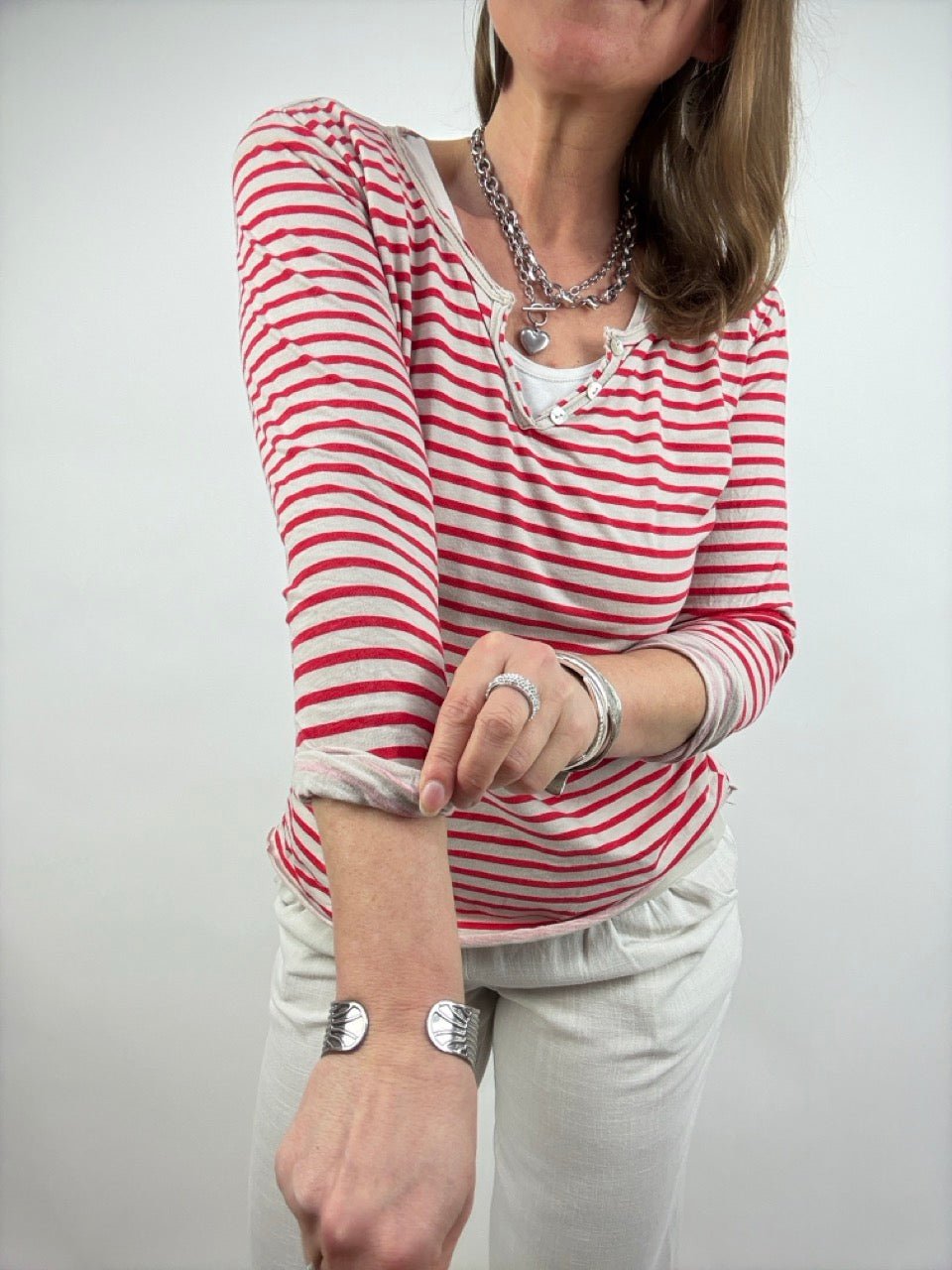 Streifen Shirt Colette in Rot - FROLLEIN KÄTHE Shop