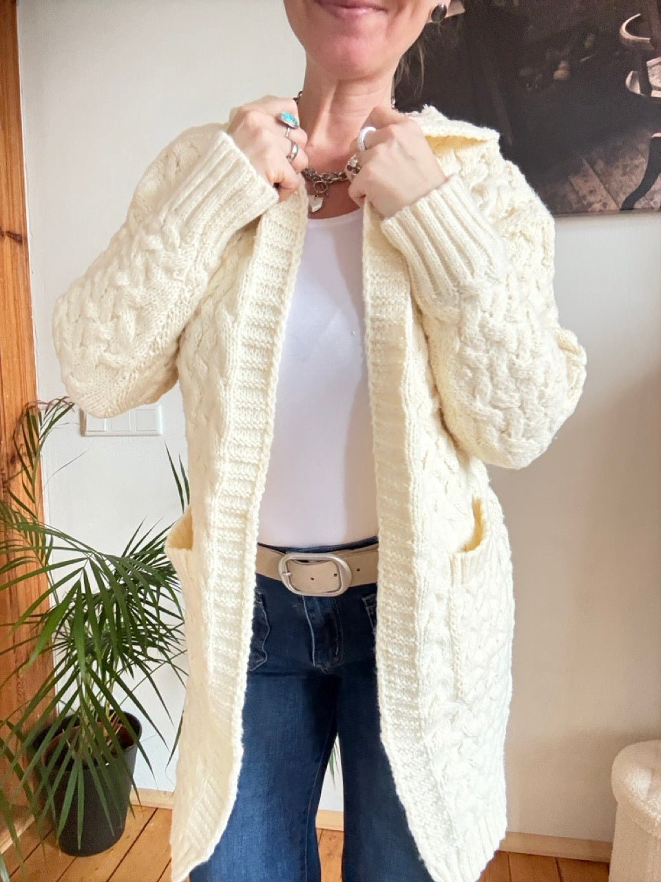 Strickjacke Adele Wollweiß - FROLLEIN KÄTHE Shop