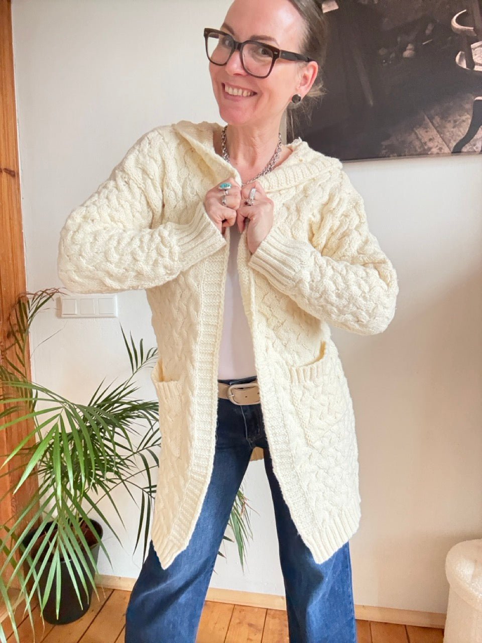 Strickjacke Adele Wollweiß - FROLLEIN KÄTHE Shop