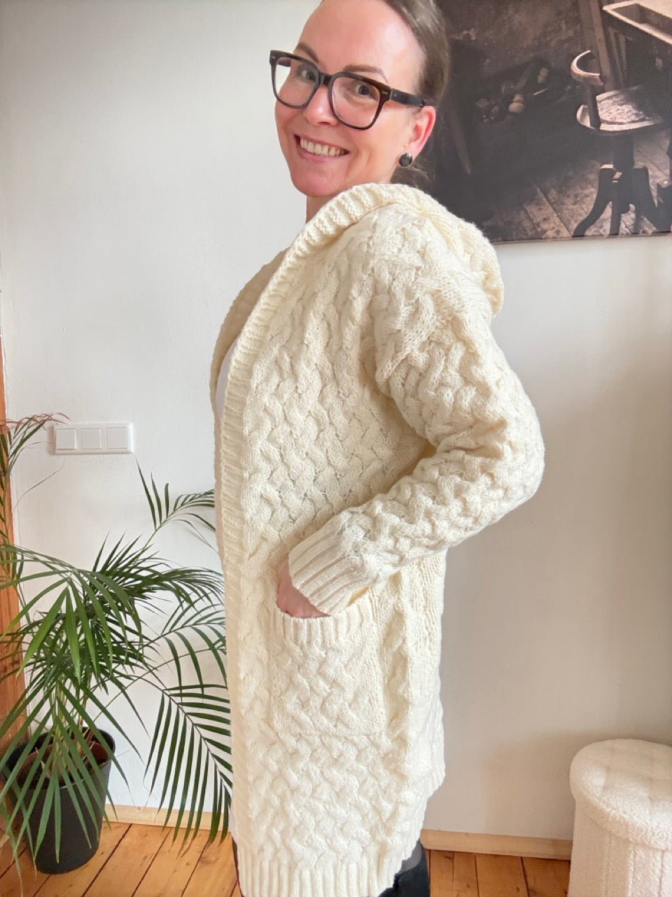 Strickjacke Adele Wollweiß - FROLLEIN KÄTHE Shop