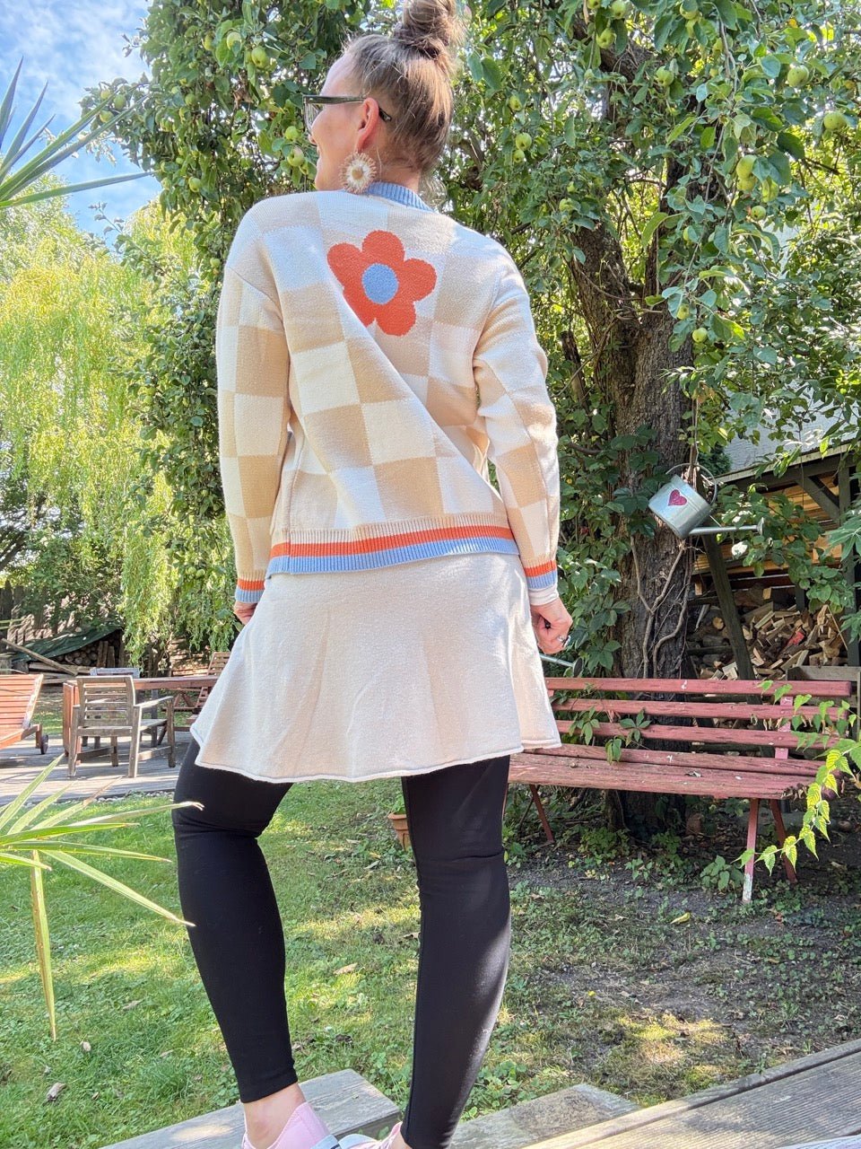 Strickjacke Blumentanz Cream - FROLLEIN KÄTHE Shop