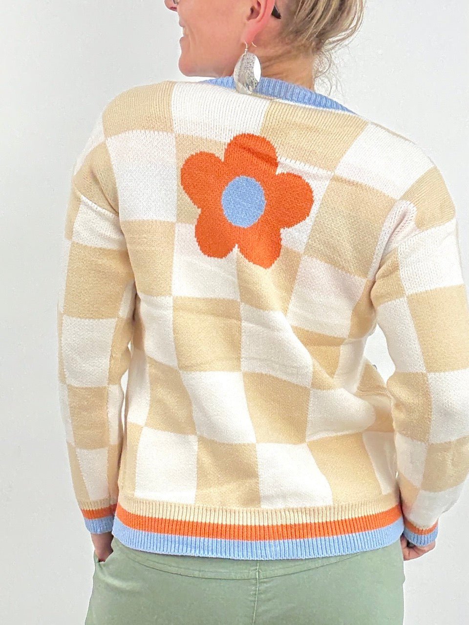 Strickjacke Blumentanz Cream - FROLLEIN KÄTHE Shop