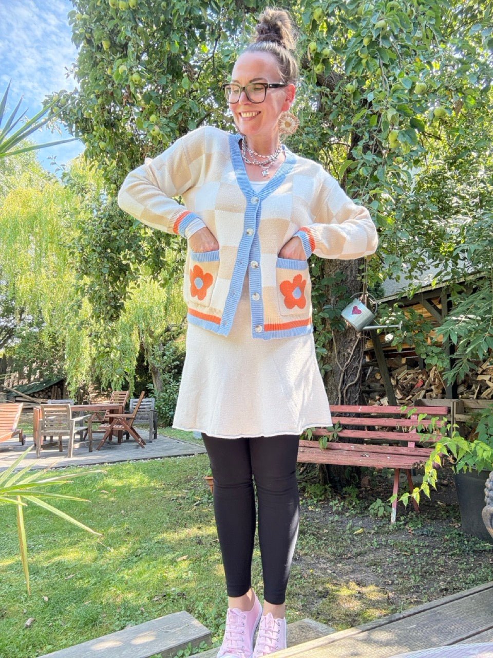 Strickjacke Blumentanz Cream - FROLLEIN KÄTHE Shop