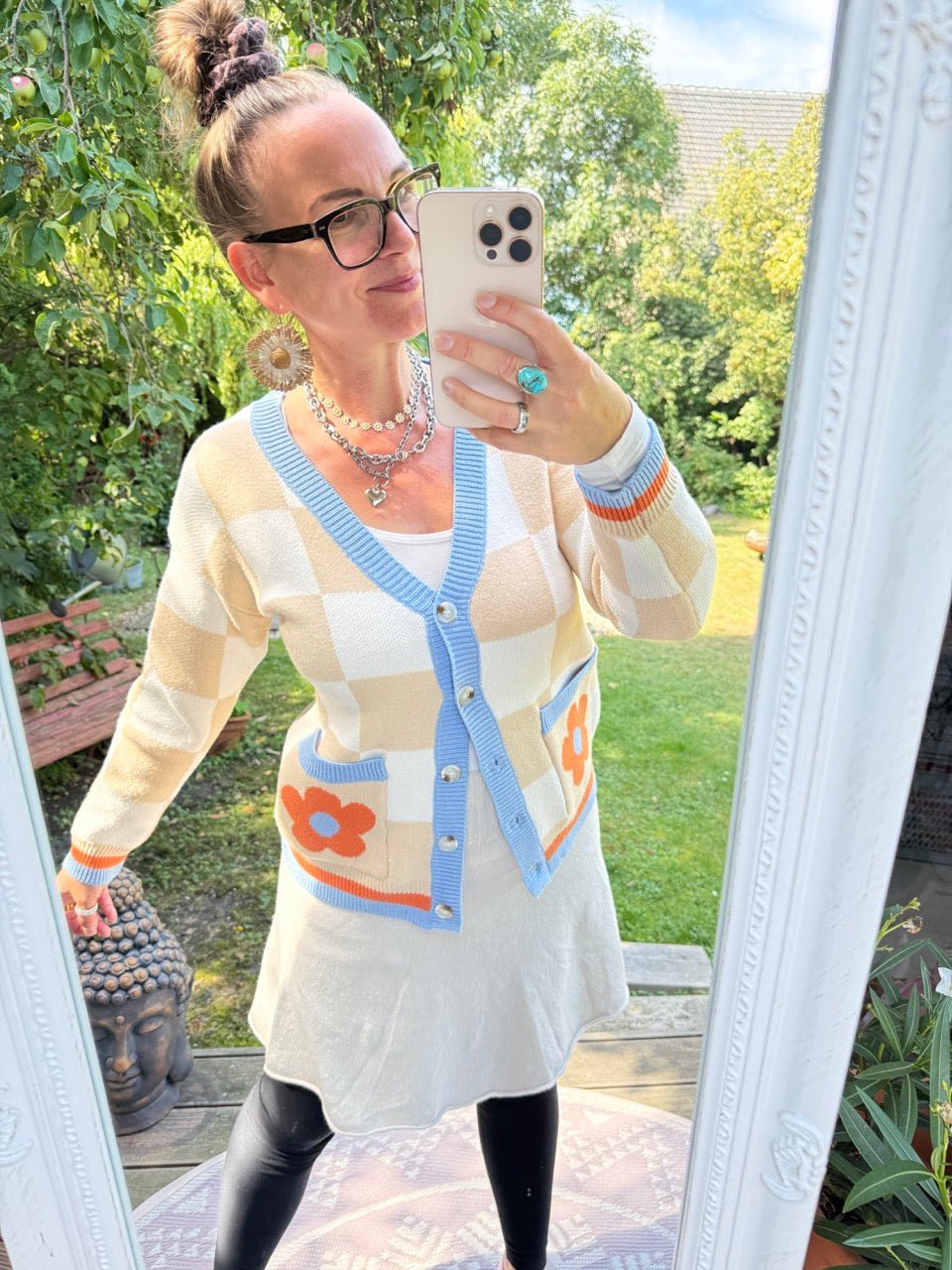 Strickjacke Blumentanz Cream - FROLLEIN KÄTHE Shop