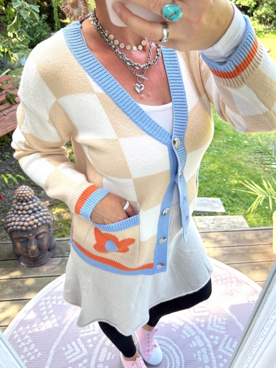 Strickjacke Blumentanz Cream - FROLLEIN KÄTHE Shop