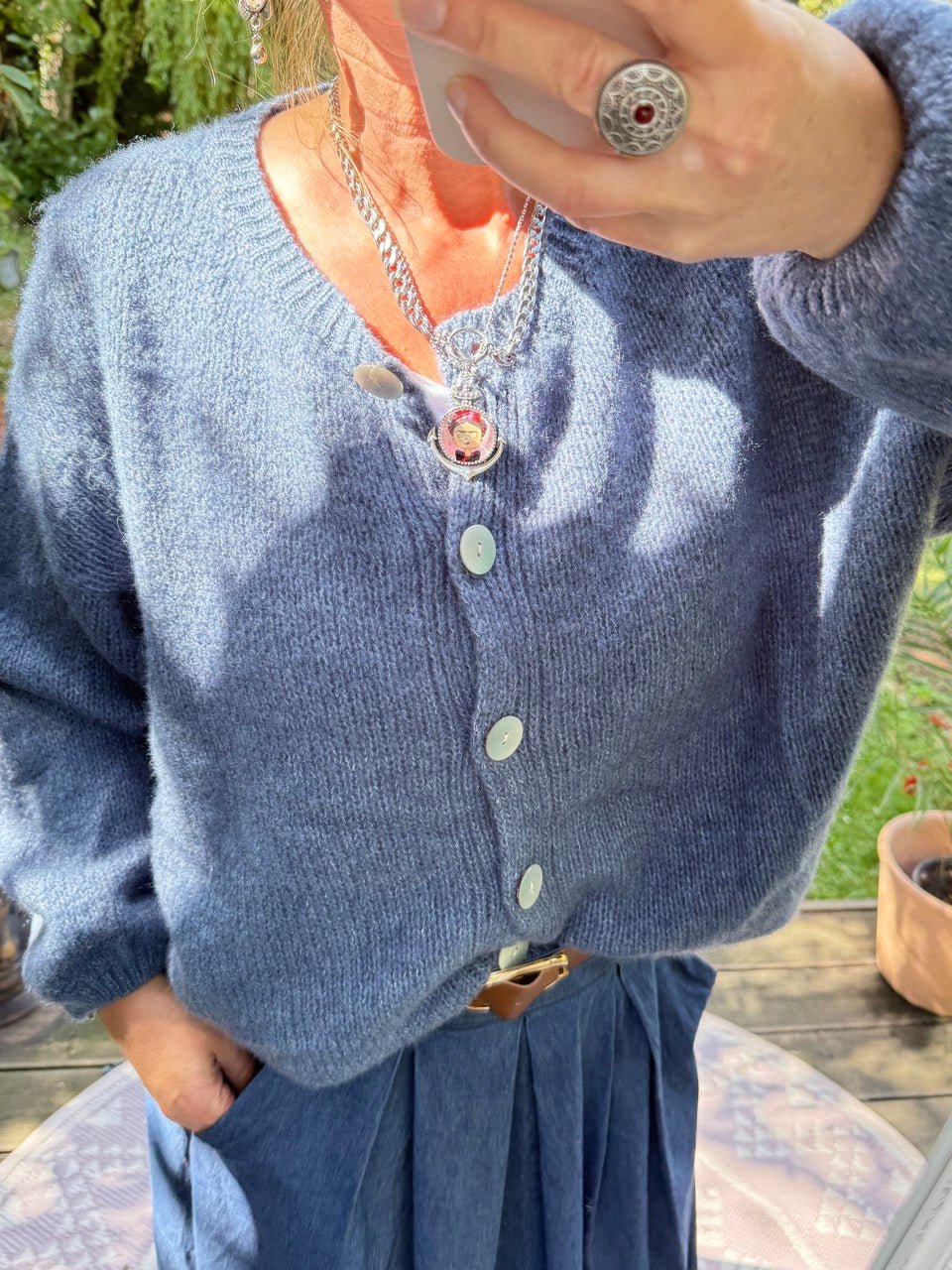 Strickjacke Edeljäckchen Blau - FROLLEIN KÄTHE Shop
