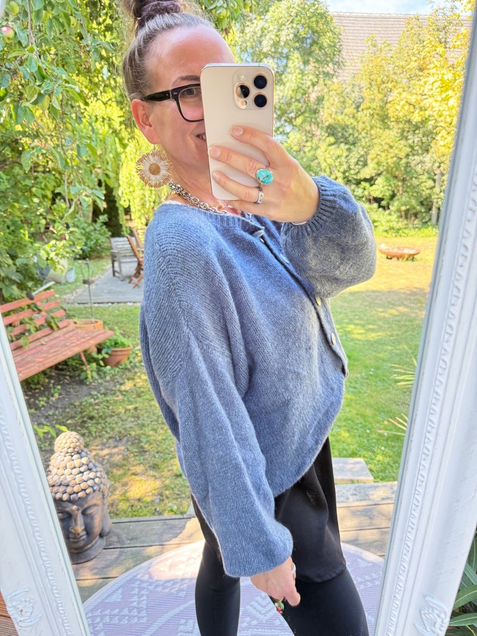 Strickjacke Edeljäckchen Blau - FROLLEIN KÄTHE Shop