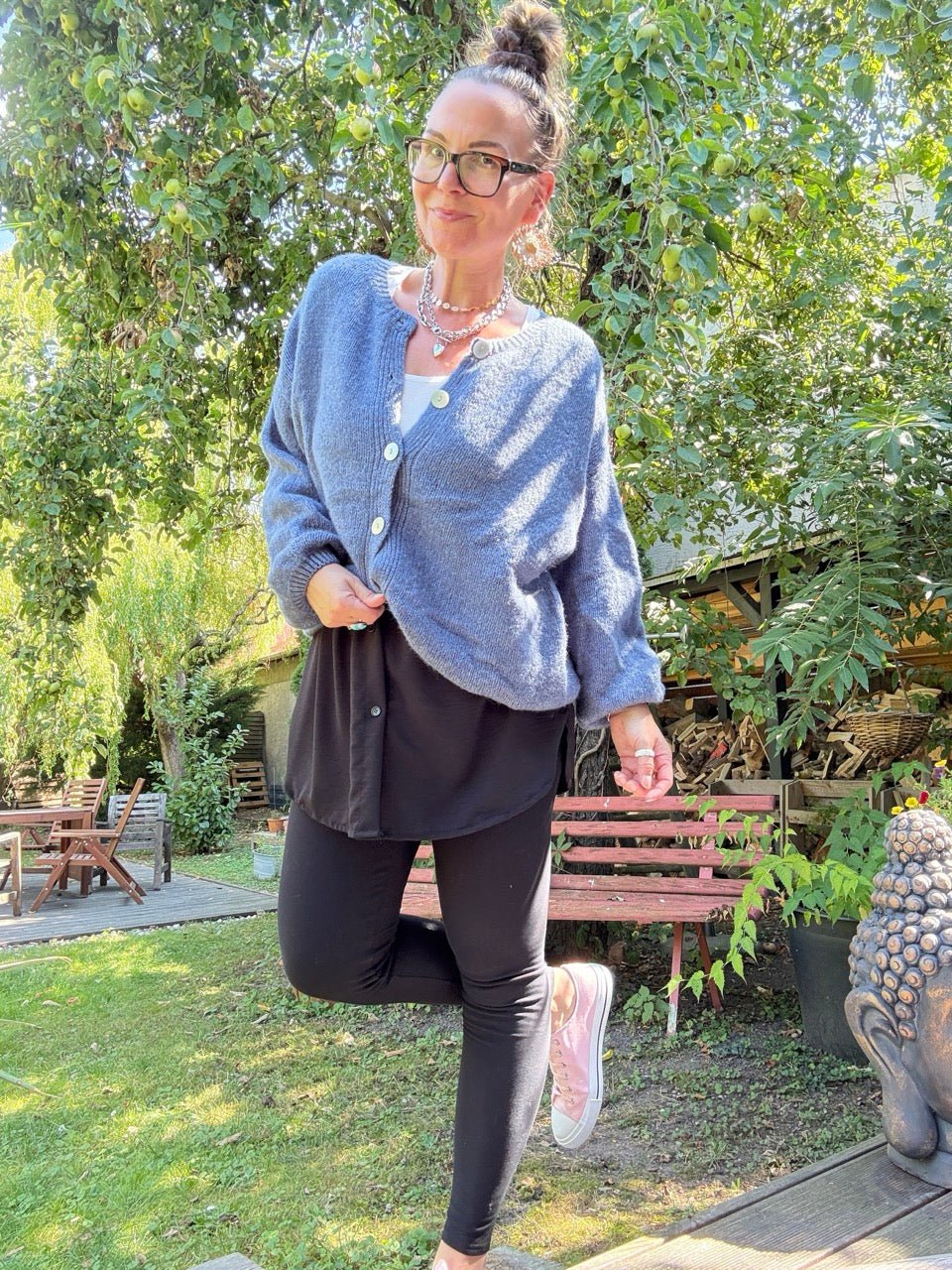 Strickjacke Edeljäckchen Blau - FROLLEIN KÄTHE Shop