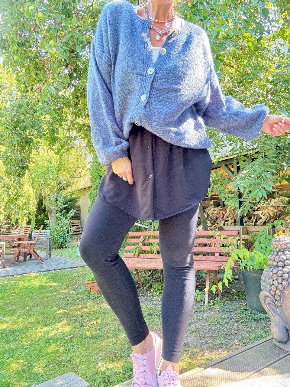 Strickjacke Edeljäckchen Blau - FROLLEIN KÄTHE Shop