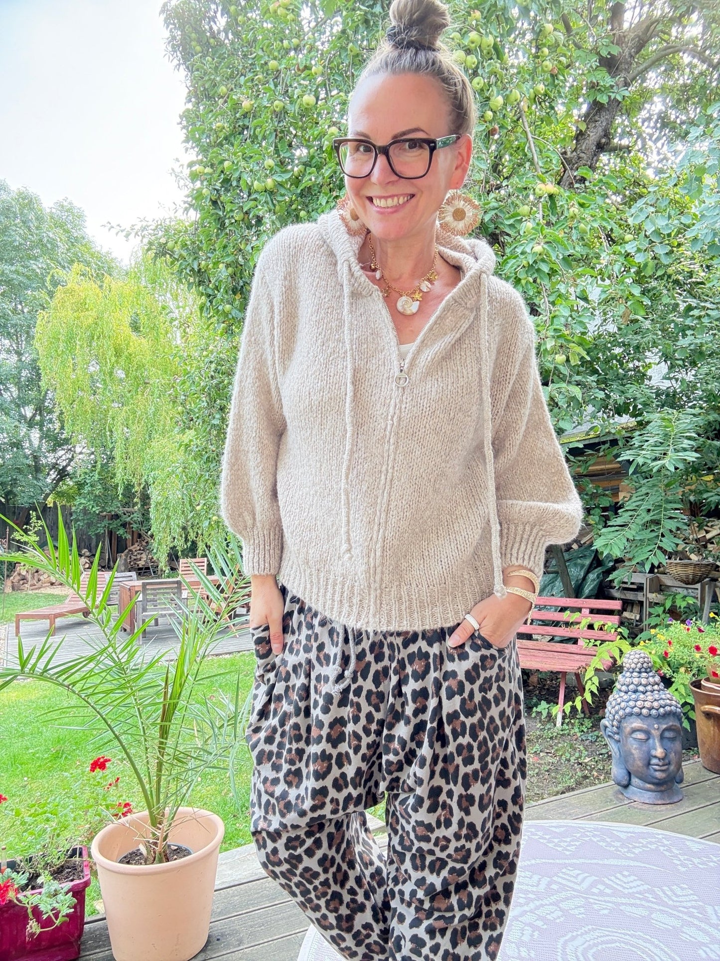 Strickjacke Fine Milchkaffee - FROLLEIN KÄTHE Shop