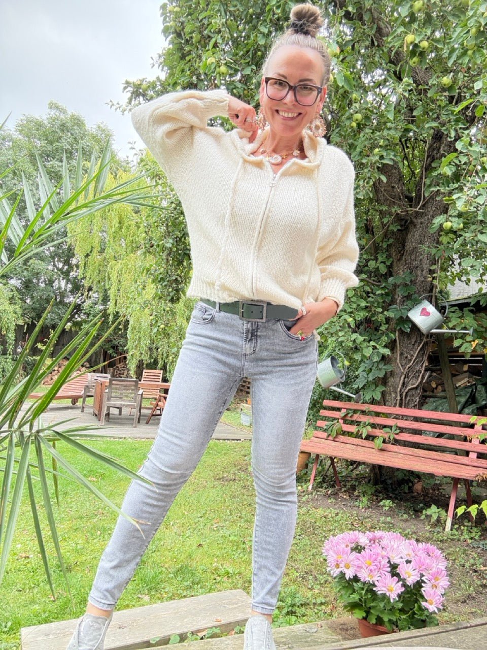 Strickjacke Fine Wollweiß - FROLLEIN KÄTHE Shop