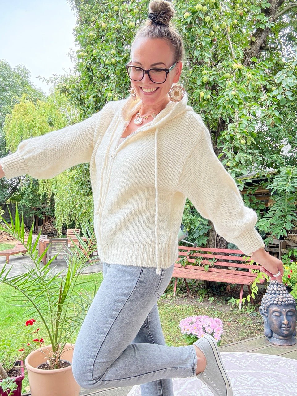 Strickjacke Fine Wollweiß - FROLLEIN KÄTHE Shop