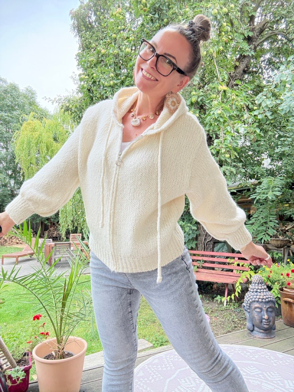 Strickjacke Fine Wollweiß - FROLLEIN KÄTHE Shop