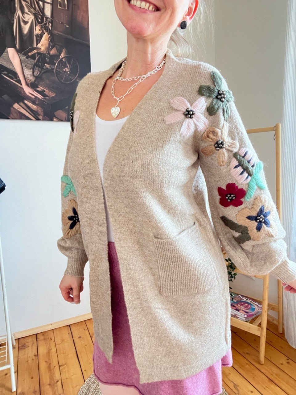 Strickjacke Flora Taupe - FROLLEIN KÄTHE Shop