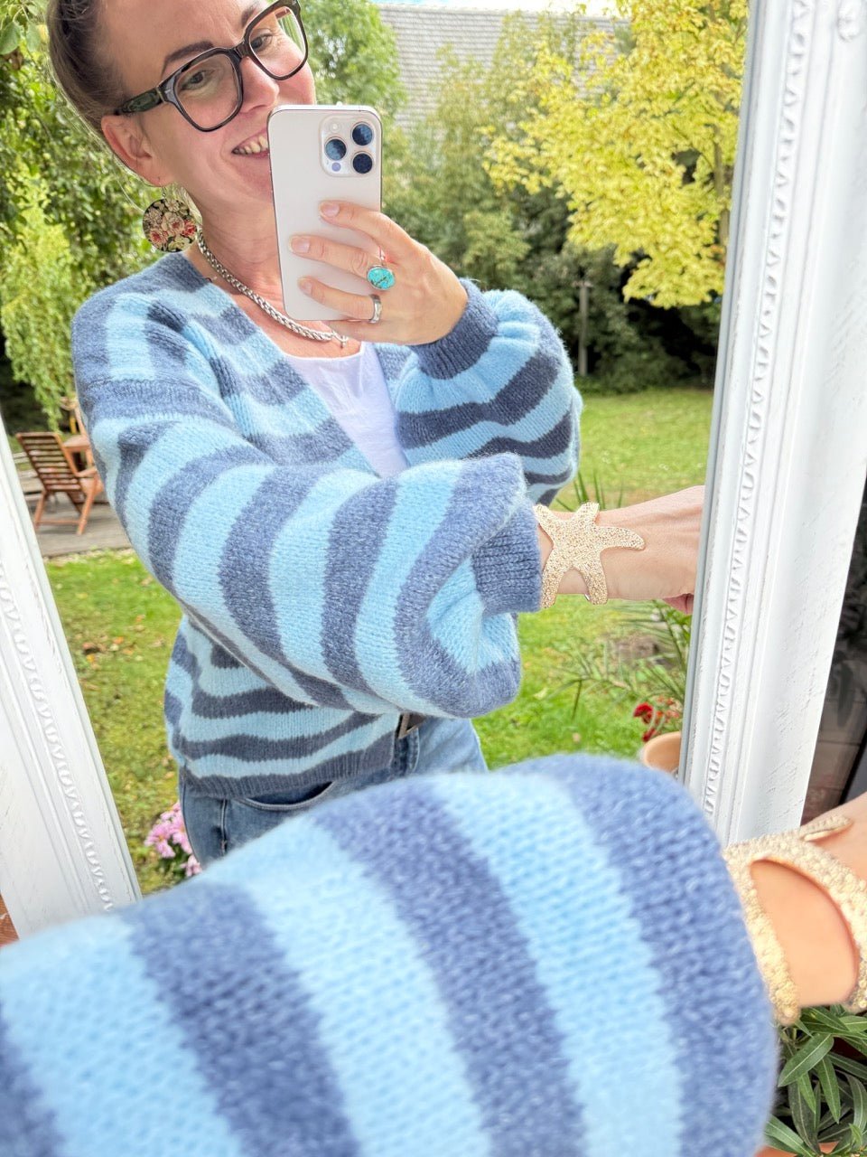 Strickjacke Good Day Blau - FROLLEIN KÄTHE Shop